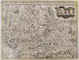 1658, "Saltzburg Archiepiscopatus Carintia Ducatus" Des Geografen Mercator, Herausgegeben In Amsterdam Von Johannes Jann - Geographical Maps