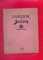 Ancien Cahier De Dessin à Carreaux - TROIS EPIS Cahier Scolaire - Marque Déposée - Couverture  Rose - Vierge - Papeterie