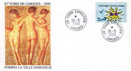 Enveloppe Illustrée Cachet Commémoratif 26 05 2000 LIMOGES 61e Foire De Limoges - 2000-2009