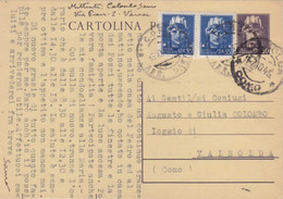 Como - Cart. Post.Cent. 50 Italia Turrita + Cent. 35 X 2  Italia Turrita - Interi Postali