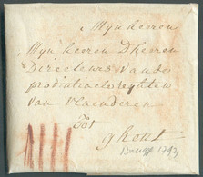 LAC De BRUGGE Le 6 Février 1793 Vers Gand + Port 'IIII' (à La Craie Rouge).  Belle Fraîcheur.  Superbe.  - 19296 - 1790-1794 (Révol. Autrich. Et Invas. Franç.)