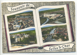 CPA 41 Loir Et Cher - SELLES Sur Cher - Multivues - Église, Usine Céramique, Château, Pont - Peu Commune, Edition Lapie - Selles Sur Cher