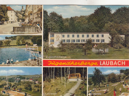 B1466) 6312 LAUBACH - JUGENDHERBERGE - Golfplatz Lehrwald Schwimmbad Dorfplatz Bocciaplatz - ältere AK 1971 - Laubach