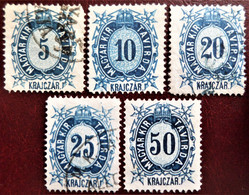 Timbre  De Hongrie 1874 Telegraph Stamps Y&T N° 9_10_11_12_14 - Telegraph