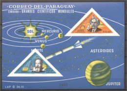 Paraguay 1964, Space, Galileo, Einstein, BF IMPERFORATED - Albert Einstein
