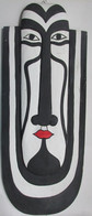 Nouvelle Calédonie Masque Plat Peint 62 Cm X 25 Cm - Oosterse Kunst