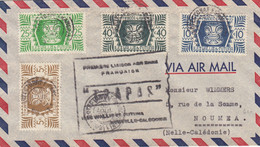 LETTRE. WALLIS ET FUTUNA. 30 AOUT 1947. 1° LIAISON TRAPAS. NOUMEA NOUVELLE-CALEDONIR - Storia Postale