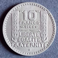 10 Francs Turin Grosse Tête 1946 B Rameaux Courts - 10 Francs