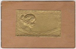 ART NOUVEAU: PROFIL De JEUNE FEMME - ILLUSTRATION NON SIGNÉE En RELIEF STYLE RAPHAEL KIRCHNER [ ?!? ] ~ 1905 (aj497) - Kirchner, Raphael