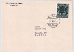 Zumstein 342 / Michel 386 Auf Einladungskarte Philatelistenclub Stäfa Karte Gelaufen Ab Schaan - Briefe U. Dokumente