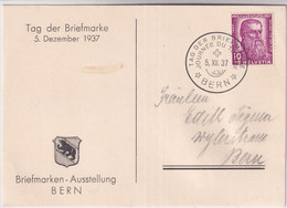 Schweiz - 1937 Tag Der Briefmarke / Journée Nationale Du Timbre - Private Karte "Briefmarkenausstellung BERN" - Giornata Del Francobollo