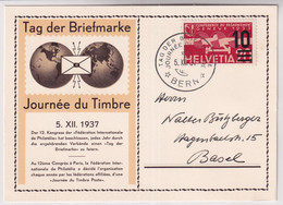 Schweiz - 1937 Tag Der Briefmarke / Journée Nationale Du Timbre - D/F Dunkelbraun/chamois - Giornata Del Francobollo