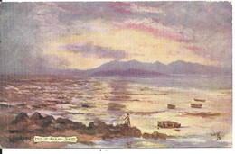 RAPHAEL TUCKS OILETTE POSTCARD - ISLE OF ARRAN - SUNSET -SCOTLAND - POSTALLY USED 1909 - Ayrshire