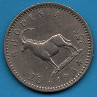 RHODESIA 2½ Shillings / 25 Cents 1964 KM# 4 Sable Antelope (Hippotragus Niger) - Rhodesië