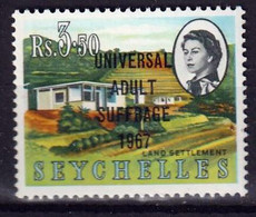 SEYCHELLES - Land Settlement -surchargé : Universal Adult Suffrage - 1967 - MNH - Seychelles (1976-...)