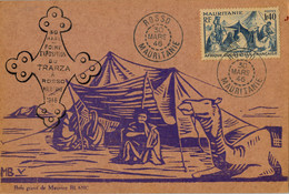 1946 MAURITANIE , FOIRE EXPOSITION DU TRARZA A ROSSO , MAT. DE ROSSO , FRANQUEO 1,40 FRS. - Storia Postale