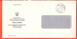 ZPH2-06 Enveloppe Affaire Militaire Lausanne Canton De Vaud  Cachet Moudon 1989 - Cartas & Documentos