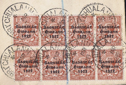 Ireland 1923 Harrison Saorstat 3-line Coils,1½d Brown, Two Strips Of 4 Used On 1926 Registered Cover Bray To Maryborough - Covers & Documents