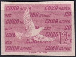1956-427 CUBA REPUBLICA 1956 12c IMPERFORATED PROOF BIRD AVES PAJAROS. - Sin Dentar, Pruebas De Impresión Y Variedades