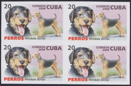 2006.735 CUBA 2006 20c MNH IMPERFORATED PROOF PERROS DOG AIREDALE TERRIER. - Non Dentellati, Prove E Varietà