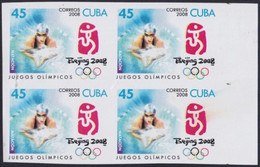 2008.418 CUBA 2008 45c MNH IMPERFORATED PROOF CHINA OLYMPIC GAMES SWIMING. - Geschnittene, Druckproben Und Abarten