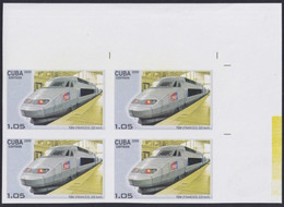 2009.442 CUBA 2009 1.05$ MNH IMPERFORATED PROOF FAST RAILROAD FRANCE TGV. - Non Dentellati, Prove E Varietà