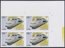 2009.442 CUBA 2009 1.05$ MNH IMPERFORATED PROOF FAST RAILROAD FRANCE TGV. - Imperforates, Proofs & Errors