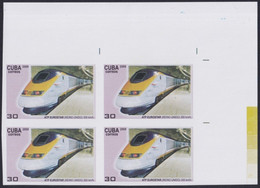 2009.443 CUBA 2009 30c MNH IMPERFORATED PROOF FAST RAILROAD ATP EUROSTAR UK UNITED KINGDOM. - Imperforates, Proofs & Errors