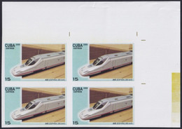 2009.444 CUBA 2009 75c MNH IMPERFORATED PROOF FAST RAILROAD AVE SPAIN ESPAÑA. - Sin Dentar, Pruebas De Impresión Y Variedades