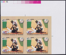 2009.456 CUBA 2009 10c MNH IMPERFORATED PROOF BASEBALL CLASSIC GAMES. - Imperforates, Proofs & Errors