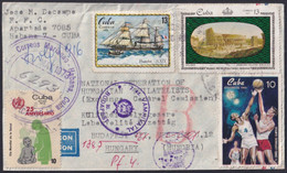 1973-H-24 CUBA 1973 COVER TO HUNGARY CUSTOM & CENSORSHIP COVER - Cartas & Documentos