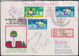 1978-H-10 GERMANY DDR 1978 COVER TO CUBA RETURN FORWARDED POSTMARK. - Cartas & Documentos