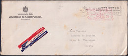 FM-232 CUBA LG2154 1959 PITNEY BOWES COVER MINISTERIO SALUD PUBLICA. PERMISO 29. LOS NIÑOS NACEN PARA SER FELICES. - Covers & Documents