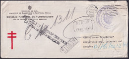 1959-H-36 CUBA 1959 LG-2155 OFFICIAL COVER POSTMARK FORWARDED COVER TO URUGUAY. - Cartas & Documentos