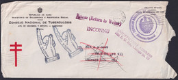 1959-H-39 CUBA 1959 LG-2158 OFFICIAL COVER POSTMARK FORWARDED COVER TO USA. - Lettres & Documents