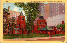 New York City The Little Church Around The Corner 1947 Curteich - Églises