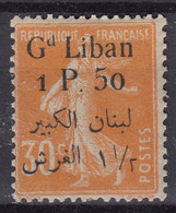 GRAND LIBAN : SEMEUSE 30c SURCHARGEE N° 29 NEUF * GOMME AVEC CHARNIERE - COTE 80 € - Unused Stamps
