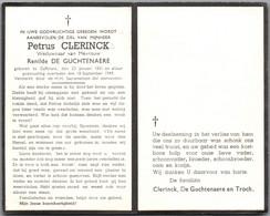 Bidprentje Zaffelare - Clerinck Petrus (1881-1949) - Imágenes Religiosas