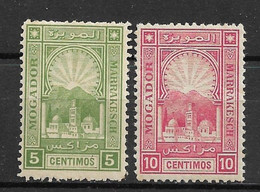 MAROC - Postes Locales - Mogador à Marrakech - N°84a + 85a "Dentelés 11,5" Neuf* - TTB - - Unused Stamps