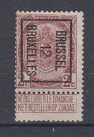 BELGIË - PREO - Nr 25 B - BRUSSEL 12  BRUXELLES - (*) - Typos 1906-12 (Armoiries)