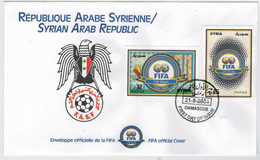 REPUBLIQUE  ARABE SYRIENNE       2004   FDC   100  YEARS   OF  FIFA      2 STAMP - Siria