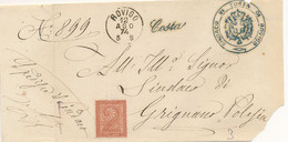 1874 COSTA ROVIGO CORSIVO DI COLLETTORIA RURALE + FIRMA SINDACO - Poststempel