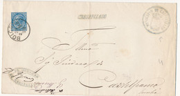 1878 CRESPELLANO LINEARE INCLINATO VERDE DI COLLETTORIA + TIMBRO ARALDICO + BOLOGNA + FIRMA SINDACO - Marcofilie