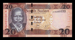South Sudan Del Sur 20 Pounds 2016 Pick 13b SC UNC - Zuid-Soedan