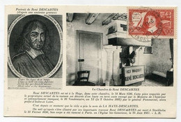 !!! CARTE MAXIMUM DESCARTES CACHET DE LA HAYE DESCARTES DE 1937 - 1930-1939