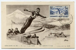 !!! CARTE MAXIMUM CHAMONIX MONT BLANC CACHET ORDINAIRE DE CHAMONIX DE 1939 - 1930-1939