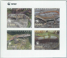 M1987 - RUSSIAN STATE, IMPERF SHEET: WWF, Lizards, Reptiles  R04.22 - Usados