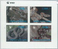 M1988 - RUSSIAN STATE, IMPERF SHEET: WWF, Snakes, Reptiles  R04.22 - Gebruikt