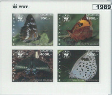 M1989 - RUSSIAN STATE, IMPERF SHEET: WWF, Butterflies, Insects  R04.22 - Usados