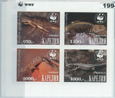 M1994 - RUSSIAN STATE, IMPERF SHEET: WWF, Lizards, Reptiles  R04.22 - Gebruikt